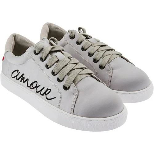 Bons baisers de Paname Simone Satin Amour Gris Couleur GRIS – Image 2