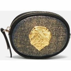 Bons baisers de Paname Porte Monnaie Rond Sororite Gold Denim Couleur GOLD DENIM