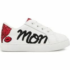 Bons baisers de Paname Baskets en cuir Mini Simone Mon Coeur Couleur BLANC