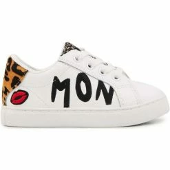 Bons baisers de Paname Baskets en cuir Mini Simone Mon Chaton Couleur BLANC