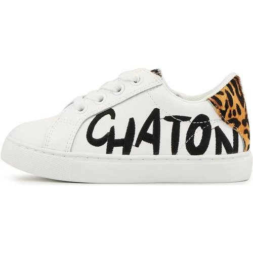 Bons baisers de Paname Baskets en cuir Mini Simone Mon Chaton Couleur BLANC – Image 2