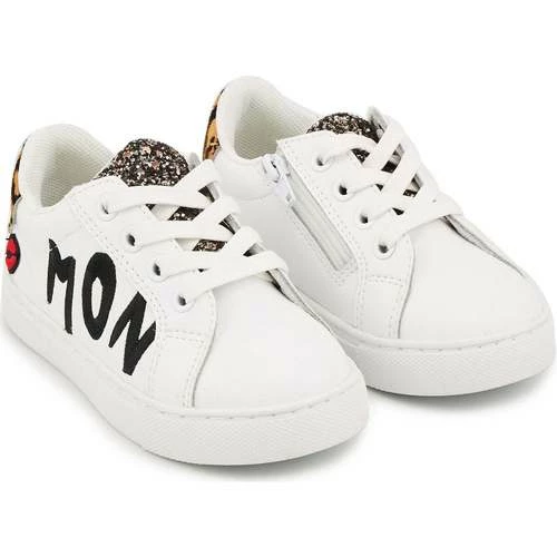 Bons baisers de Paname Baskets en cuir Mini Simone Mon Chaton Couleur BLANC – Image 3