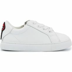 Bons baisers de Paname Baskets en cuir Mini Simone Glitter Tongue Couleur Blanc