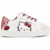 Bons baisers de Paname Baskets en cuir Mini Simone Hello Kitty Glitter Rose Couleur BLANC
