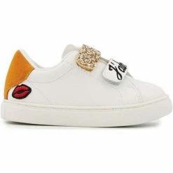Bons baisers de Paname Baskets en cuir Mini Edith J'adore Papi Couleur BLANC