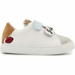 Bons baisers de Paname Baskets en cuir Mini Edith J'aime Papa Couleur BLANC