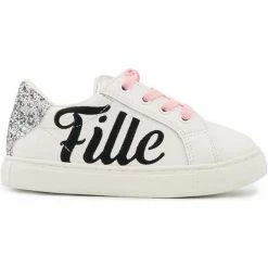 Bons baisers de Paname Baskets en cuir Mini Simone Fille à Papa Couleur BLANC