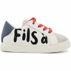 Bons baisers de Paname Baskets en cuir Mini Simone Fils à Maman Couleur BLANC