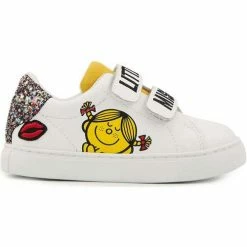 Bons baisers de Paname Baskets en cuir Mini Edith Monsieur Madame Little Miss Sunshine Couleur BLANC